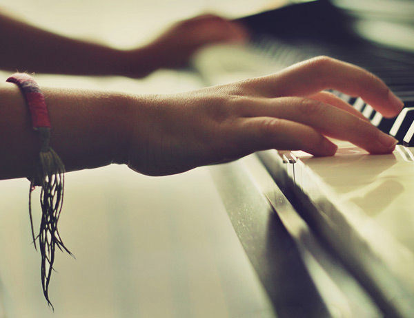 A person playing the piano